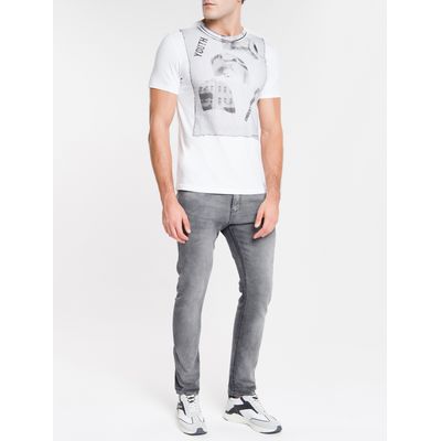 Camiseta Masculina Faces Of Youth Branca Calvin Klein Jeans