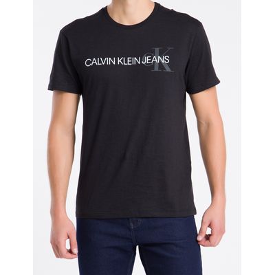 Camiseta Masculina Logo Flame Preta Calvin Klein Jeans