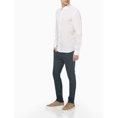 Camisa Mg Regular Linen  Calvin Klein -  Branco