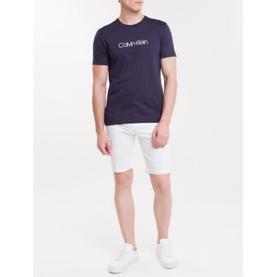 Camiseta Slim Básica Flamê Calvin Klein - Marinho