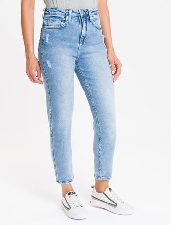 calça jeans feminina cintura alta azul claro