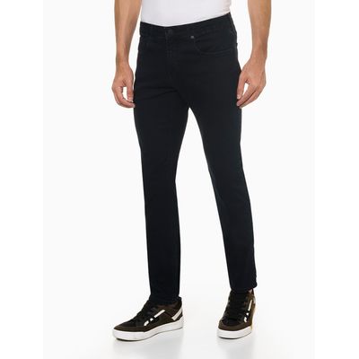 Calça Jeans Masculina Five Pockets Skinny com Stretch Cintura Baixa Azul Marinho Calvin Klein