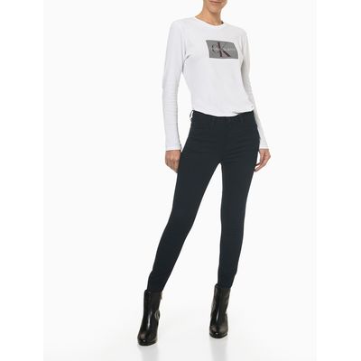 Calça Jeans Feminina Skinny com Degrau Calvin Klein Jeans - Marinho