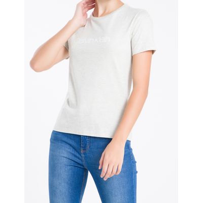 Camiseta Gola Careca Calvin Klein - Cinza Mescla