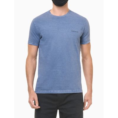 Camiseta Masculina Estampa Techno Club Azul Médio Calvin Klein