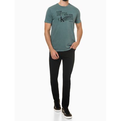 Camiseta Masculina Estampa Show Your Style Verde Calvin Klein Jeans