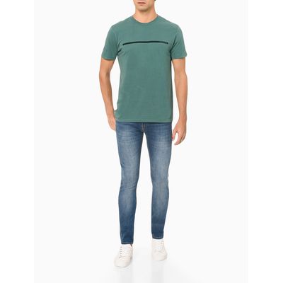 Camiseta Masculina Estampa Linha Verde Calvin Klein Jeans