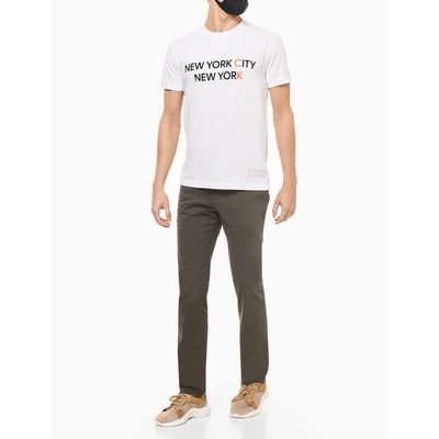 Camiseta Masculina Estampa New York City Branca Calvin Klein