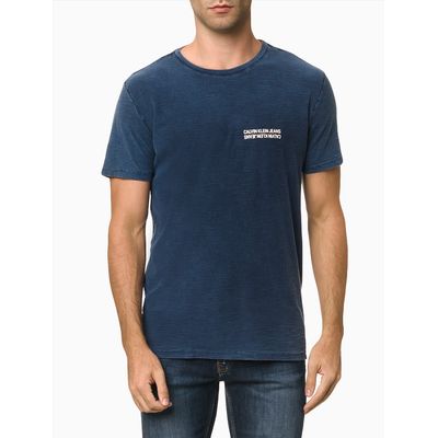 Camiseta Mc Ckj Masc Calvin Espelhado - Azul Médio