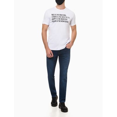 Camiseta Masculina Estampa New Cool Branca Calvin Klein Jeans