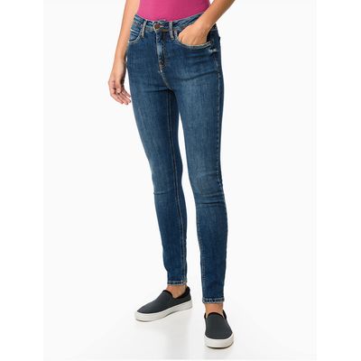 Calça Jeans 5 Pockets High Rise Skinny  Calvin Klein Jeans -  Azul Médio