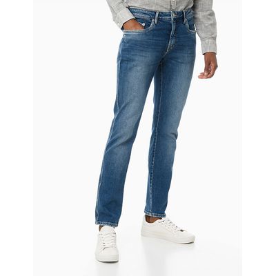 Calça Jeans Masculina Five Pockets Skinny Simples Azul Médio Calvin Klein