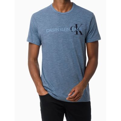 Camiseta Mc Ckj Masc Calvin Klein Ck - Azul Médio