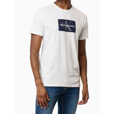 Camiseta Mc Ckj Masc Re Issue Retangulo  Calvin Klein Jeans -  Branco