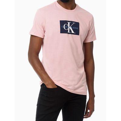 Camiseta Mc Ckj Masc Re Issue Retangulo  Calvin Klein Jeans -  Rosa Claro