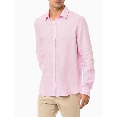 Camisa Ml Regular Cannes Linen - Rosa Claro