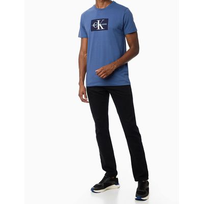 Camiseta Mc Ckj Masc Re Issue Retangulo  Calvin Klein Jeans -  Azul Médio
