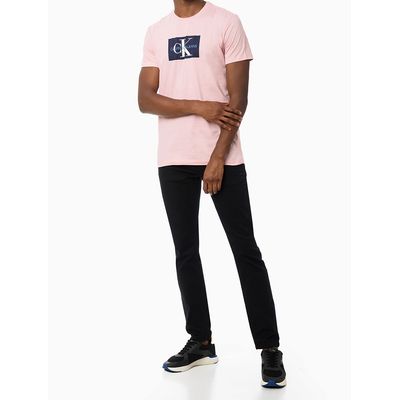 Camiseta Mc Ckj Masc Re Issue Retangulo  Calvin Klein Jeans -  Rosa Claro