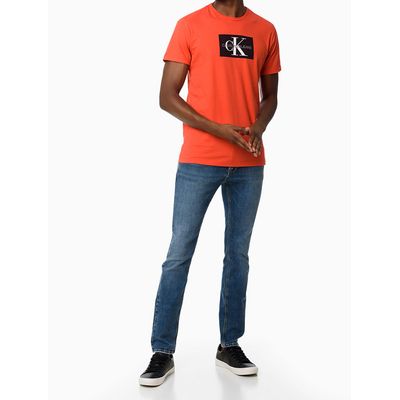 Camiseta Mc Ckj Masc Re Issue Retangulo  Calvin Klein Jeans -  Vermelho