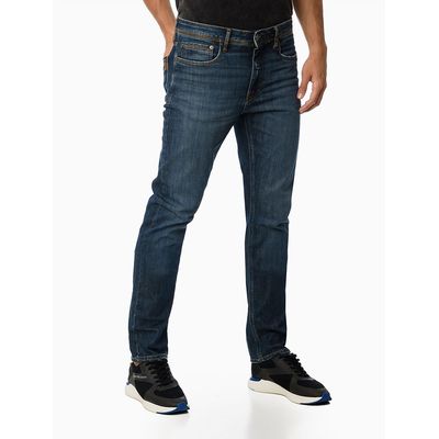Calça Jeans Five Pockets Slim Straight - Azul Marinho