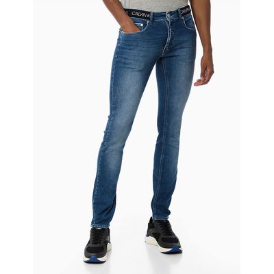 Calça Jeans Elástico Personalizado Cós - Azul Médio