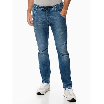 Calça Jeans Five Pockets Athletic Taper - Azul Médio