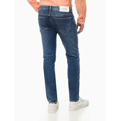 Calça Jeans Masculina Five Pockets Skinny com Costura Interna Azul Marinho Calvin Klein