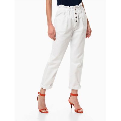 Calça Color Clochard Botões Frente  Calvin Klein Jeans -  Branco