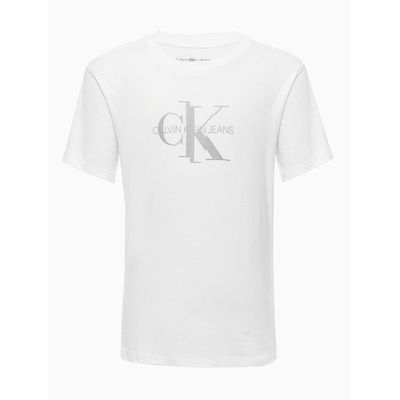 Camiseta Masculina Infantil Logo Quebrado Branca Calvin Klein Jeans
