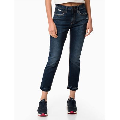 Calça Jeans Five Pockets High Rise Slim  Calvin Klein Jeans -  Azul Marinho