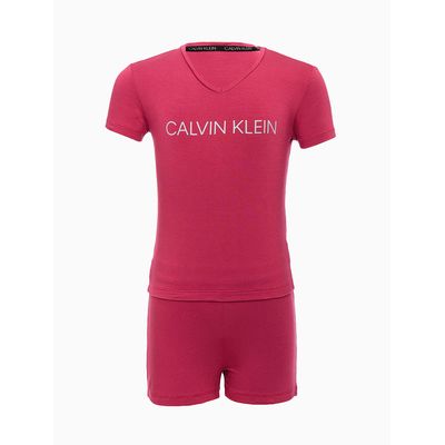 Pijama Infantil Menina M/C Short Viscoli  Calvin Klein -  Roxo