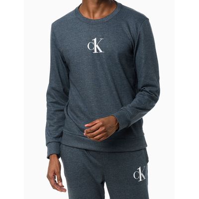 Blusão Gola Careca Ck Graphic Logo  Calvin Klein -  Chumbo