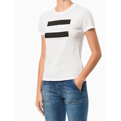 Camiseta Estlocalizada Ck Alto Relevo  Calvin Klein -  Branco
