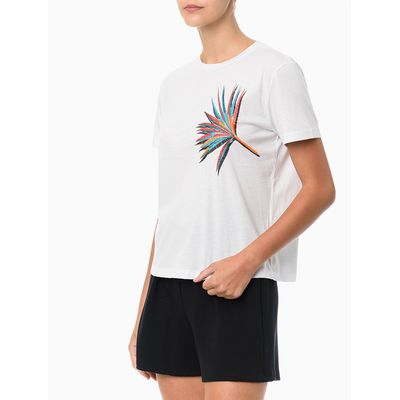 T Calvin Klein - Shirt Tropical Com Bordado