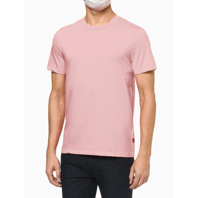 Camiseta Masculina Lisa Liquid Cotton Rosa Claro Calvin Klein