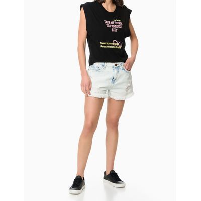 Camiseta Fem Ck Paradise City  Calvin Klein Jeans -  Preto