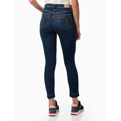 Calça Jeans Five Pockets Vista C/ Botões  Calvin Klein Jeans -  Azul Marinho