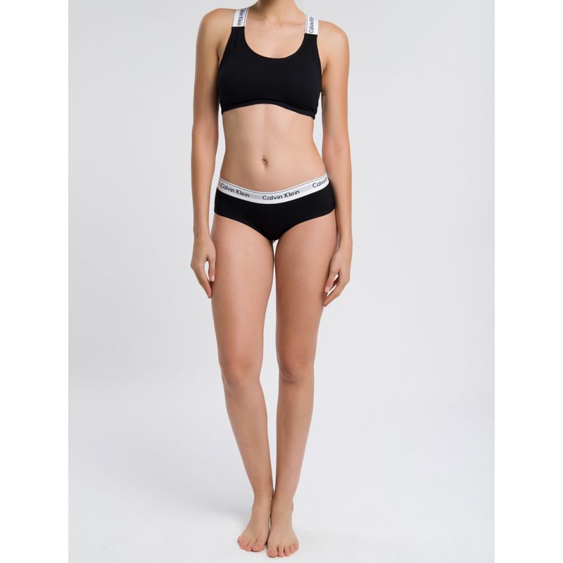 Top Feminino Nadador Básico Elástico com Logo Underwear Calvin