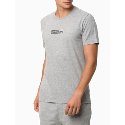 Camiseta Masculina de Algodão Estampa Heritage Cinza Mescla Calvin Klein