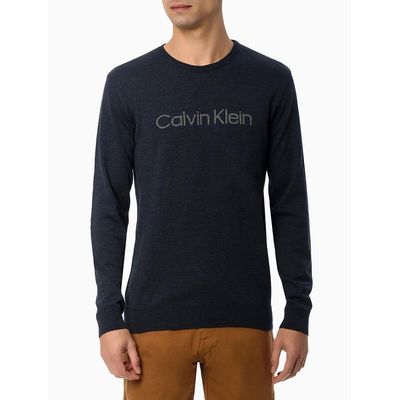 Tricot Suéter Liso Calvin Klein - Azul Marinho
