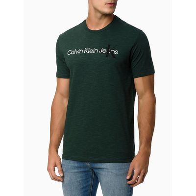 Camiseta Mc Ckj Masc Calvin Klein Ck - Verde Escuro