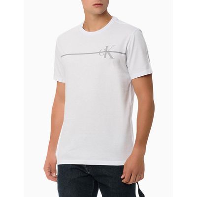 Camiseta Mc Ckj Masc Ck Palito Gel  Calvin Klein Jeans -  Branco