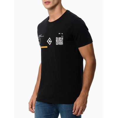 Camiseta Mc Ckj Masc Palito Qr Code - Preto
