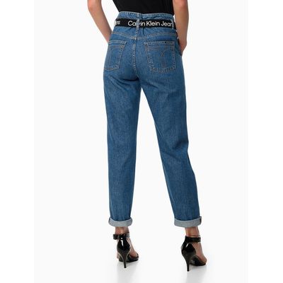 Calça Jeans Feminina Clochard Cintura Alta Sustainable Calvin Klein Jeans - Azul