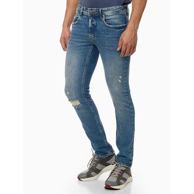 Calça Jeans 5 Pockets Placa - Azul Médio