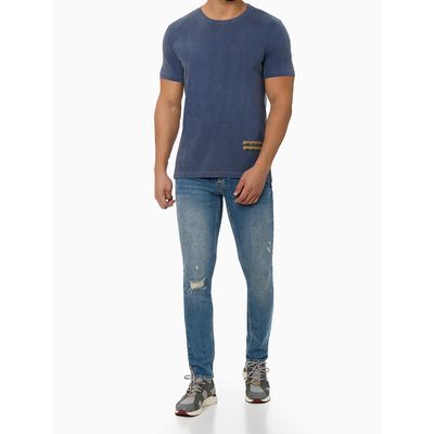 Calça Jeans 5 Pockets Placa - Azul Médio