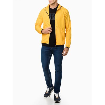 Casaco Corta Vento Com Bolso E Capuz  Calvin Klein Jeans -  Amarelo Claro