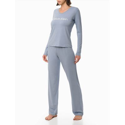 Pijama M/L E Calça Viscolight  Calvin Klein -  Azul Claro
