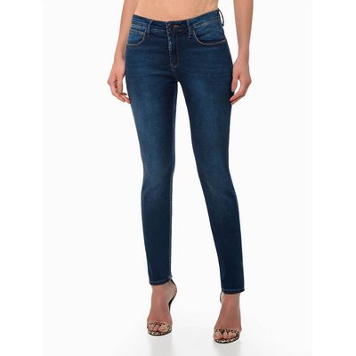 Calça Jeans Jegging High 5 Pockets - Azul Marinho