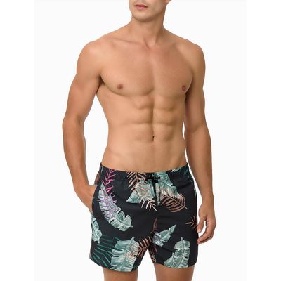 Shorts Swim Masc Tropical Print  Calvin Klein -  Preto